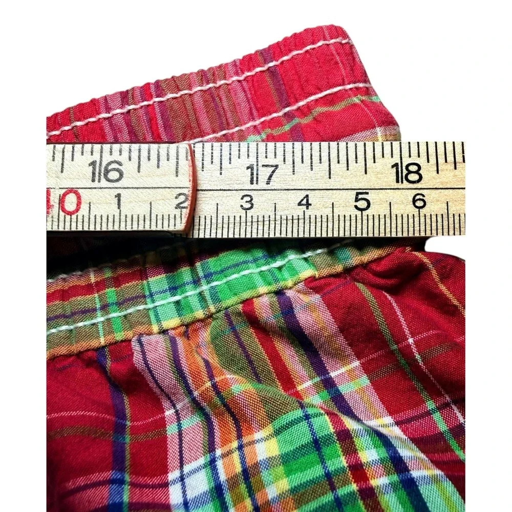 Polo Ralph Lauren Mens XXL Plaid Swim Trunks Red Green Blue Board Shorts Lined